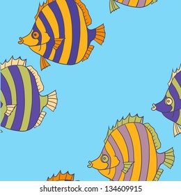 Seamless pattern from tropical fish