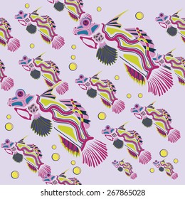 seamless pattern. tropical fish. Abstract Coral Reef Fishes.