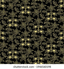 Seamless pattern with tropical flower vector Illustration, batik style