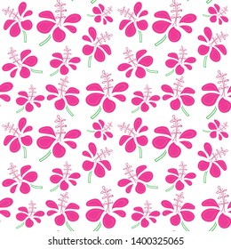 Seamless pattern with tropical flowers background. Vector illustrations for gift wrap design.