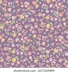 Seamless pattern. Tropical flowers and leaves. Dark background. Trendy colors