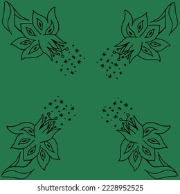 Seamless pattern with tropical flowers. Outline flower background. Print for wallpaper and fabric.