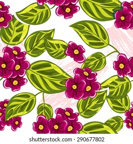 seamless pattern with tropical flowers, vector illustration