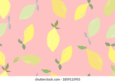 Seamless pattern tropical fresh lemon background