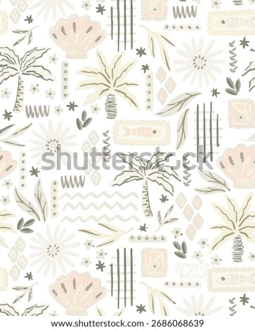 Seamless pattern with Tropical fruit lemon, kiwi, strawberries and mint leaves for textile, wrapping paper, fabrics, wallpapers and prints. Tropical patchwork seamless pattern. Summer vector