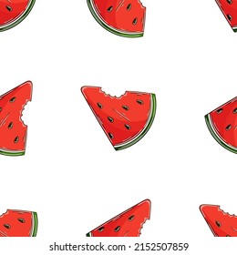 Seamless pattern with tropical fruits. Illustration in hand draw style