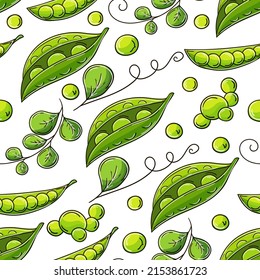 Seamless pattern with tropical fruits. Illustration in hand draw style