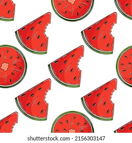 Seamless pattern with tropical fruits. Illustration in hand draw style