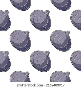 Seamless pattern with tropical fruits. Illustration in hand draw style
