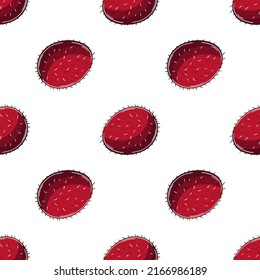 Seamless pattern with tropical fruits. Illustration in hand draw style