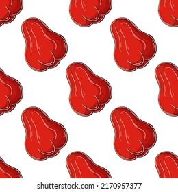 Seamless pattern with tropical fruits. Illustration in hand draw style