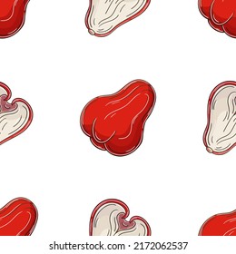 Seamless pattern with tropical fruits. Illustration in hand draw style