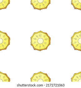 Seamless pattern with tropical fruits. Illustration in hand draw style