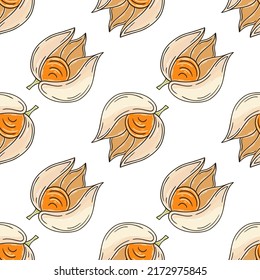 Patrón sin foco con frutas tropicales. Ilustración en estilo de dibujo a mano