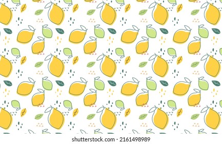 Seamless Pattern of Tropical Fruits Vector