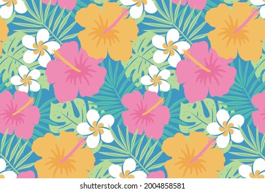 seamless pattern with tropical illustrations for banners, cards, flyers, social media wallpapers, etc.