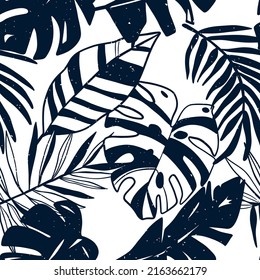 Seamless pattern with tropical leaf.Design for fashion fabrics, textile graphics, print.
