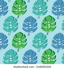 Nahtlose Muster mit tropischen Urlaubsmonstera. Vektorgrafik