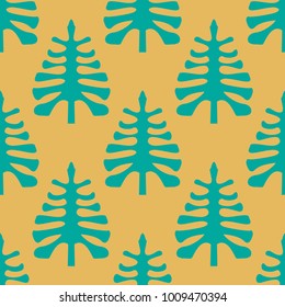 Seamless pattern with tropical leaves