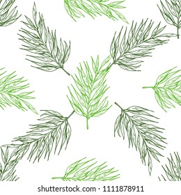 Seamless pattern with tropical leaves
