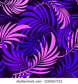 Seamless  pattern with tropical leaves