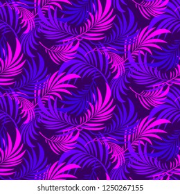 Seamless  pattern with tropical leaves