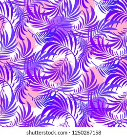 Seamless  pattern with tropical leaves