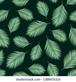 Seamless pattern with tropical leaves