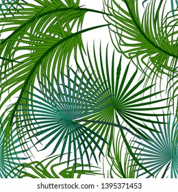 Seamless pattern from tropical leaves.
