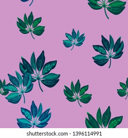 Seamless pattern from tropical leaves.