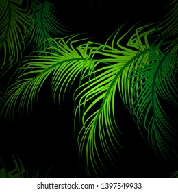 Seamless pattern from tropical leaves.