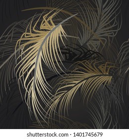Seamless pattern from tropical leaves.