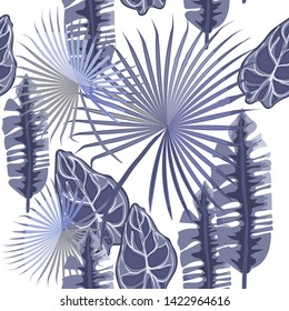 Seamless pattern from tropical leaves.