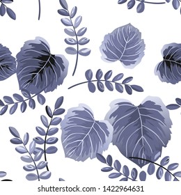 Seamless pattern from tropical leaves.