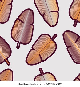 Seamless pattern with tropical leaves