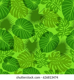Seamless pattern with Tropical leaves