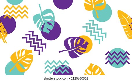 Patrón sin foco con hojas tropicales. Antecedentes para diferentes diseños. Arte floral exótico.