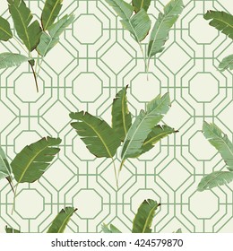  Patrón sin problemas. Fondo de hojas tropicales. Ornamento floral. Flores exóticas.Vector. Textura. Papel tapiz.