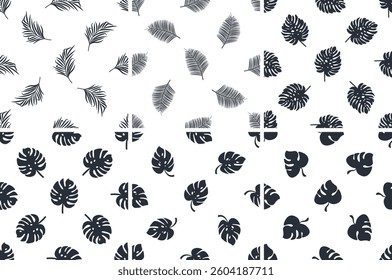 Seamless pattern with tropical leaves creating a summer vibe