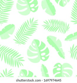 Seamless pattern with tropical leaves. Creative modern texture for fabric, textile, wallpaper, wrapping. Vector illustration.