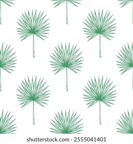 Seamless pattern with tropical leaves doodle for decorative print, wrapping paper, greeting cards, wallpaper and fabric