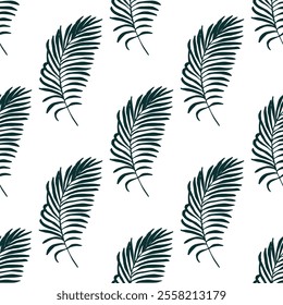 Seamless pattern with tropical leaves doodle for decorative print, wrapping paper, greeting cards, wallpaper and fabric