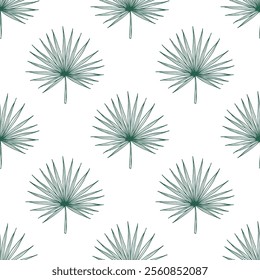 Seamless pattern with tropical leaves doodle for decorative print, wrapping paper, greeting cards, wallpaper and fabric