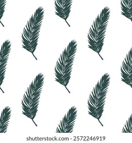 Seamless pattern with tropical leaves doodle for decorative print, wrapping paper, greeting cards, wallpaper and fabric