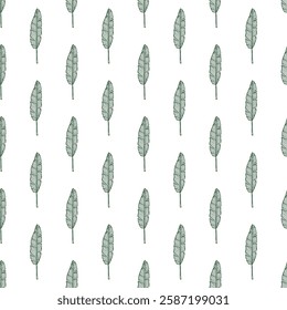 Seamless pattern with tropical leaves doodle for decorative print, wrapping paper, greeting cards, wallpaper and fabric