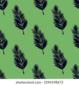 Seamless pattern with tropical leaves doodle for decorative print, wrapping paper, greeting cards, wallpaper and fabric