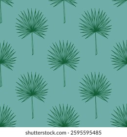 Seamless pattern with tropical leaves doodle for decorative print, wrapping paper, greeting cards, wallpaper and fabric
