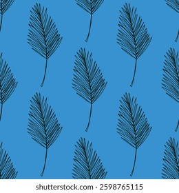 Seamless pattern with tropical leaves doodle for decorative print, wrapping paper, greeting cards, wallpaper and fabric