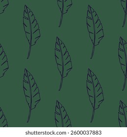 Seamless pattern with tropical leaves doodle for decorative print, wrapping paper, greeting cards, wallpaper and fabric