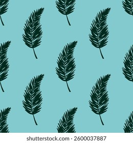 Seamless pattern with tropical leaves doodle for decorative print, wrapping paper, greeting cards, wallpaper and fabric